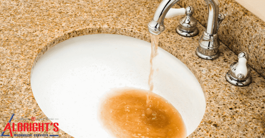 dirty water coming out of faucet